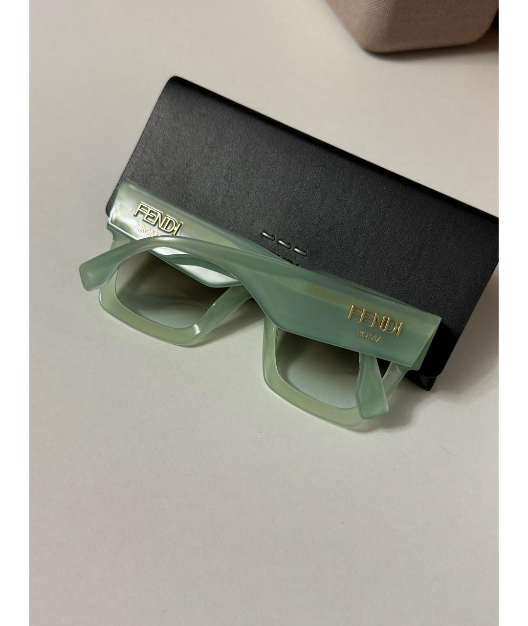 FENDI Салатовые солнцезащитные очки, фото 4