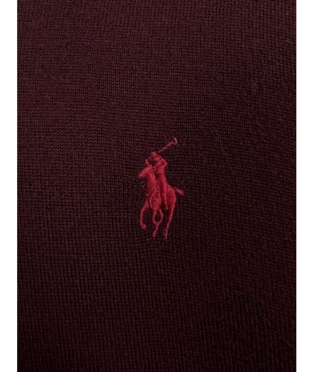 POLO RALPH LAUREN Бордовый шерстяной джемпер / свитер, фото 4