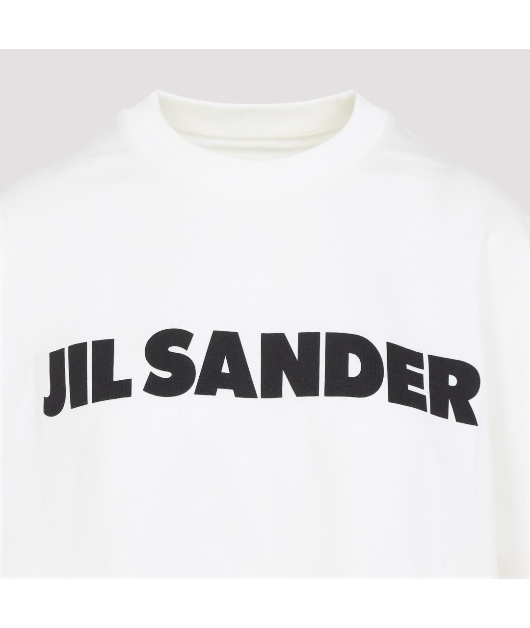 JIL SANDER Белая хлопковая футболка, фото 2