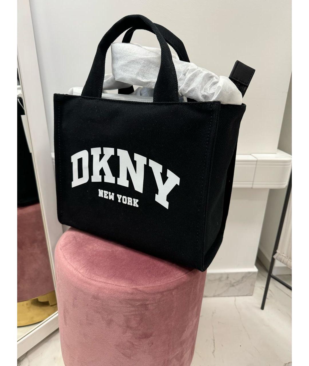 DKNY Черная тканевая сумка тоут, фото 4