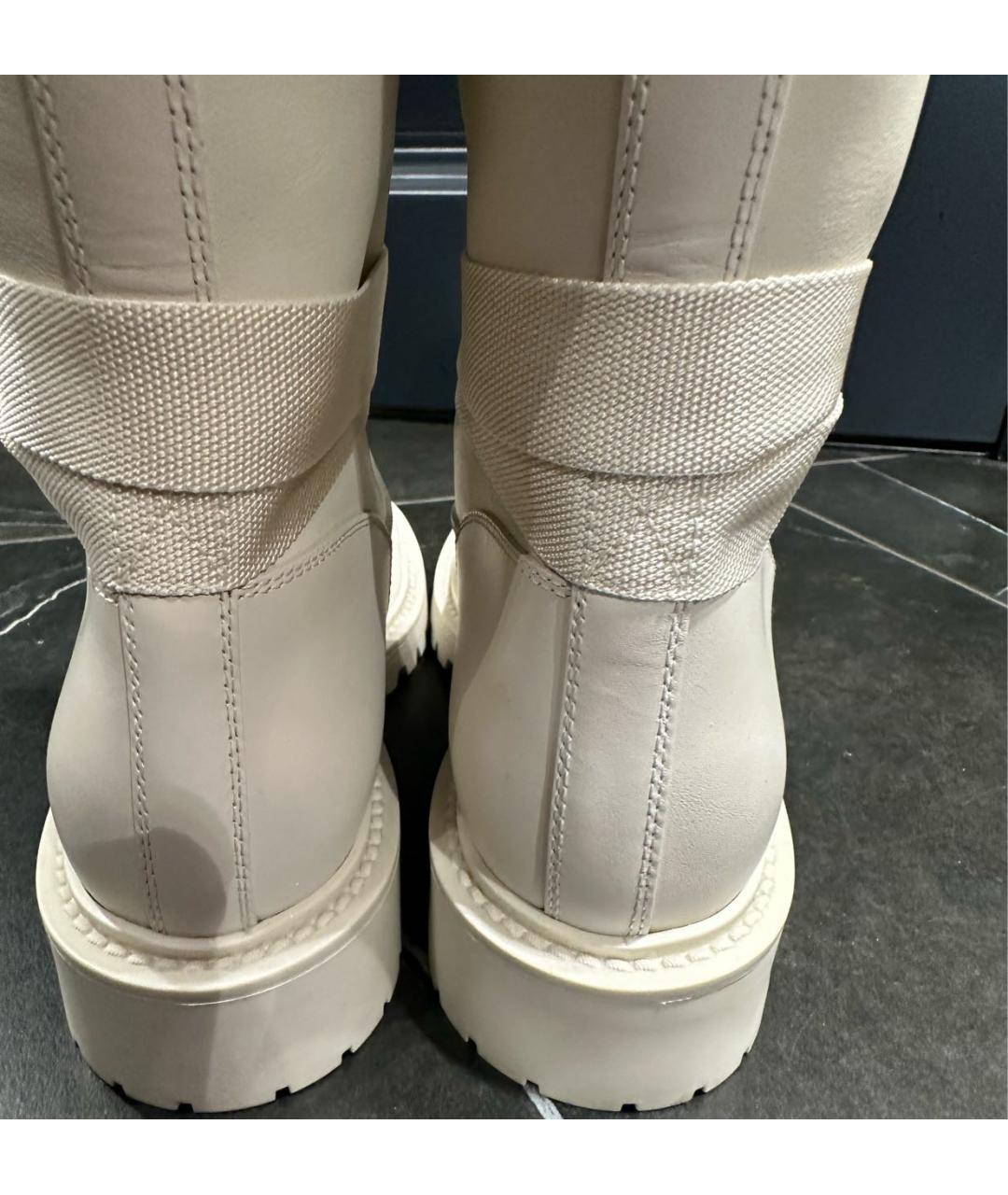 CHRISTIAN DIOR Белые кожаные сапоги, фото 7