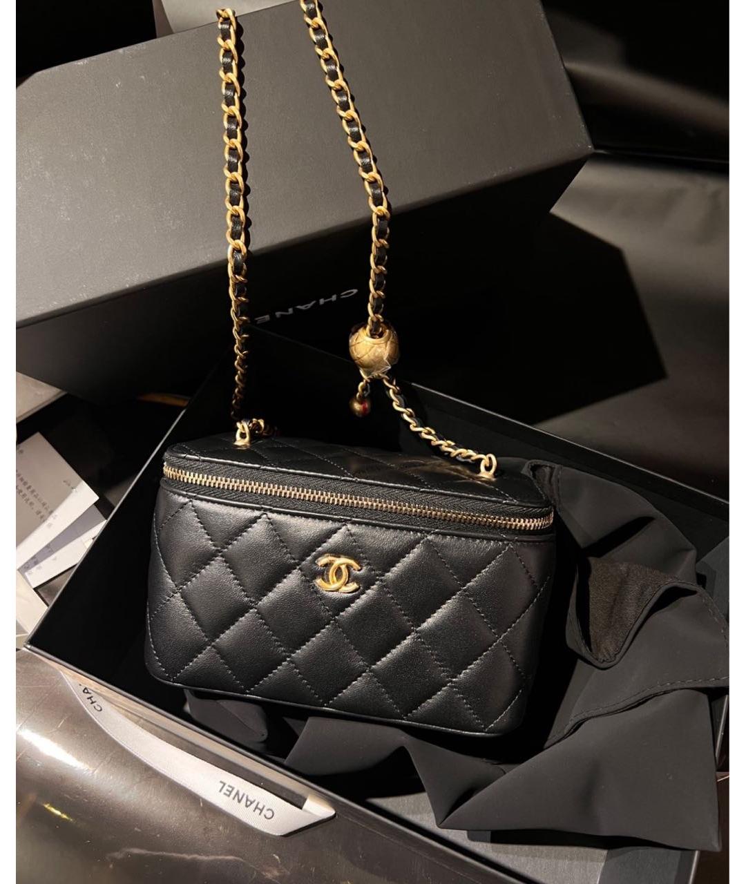 CHANEL Черная кожаная сумка через плечо, фото 6