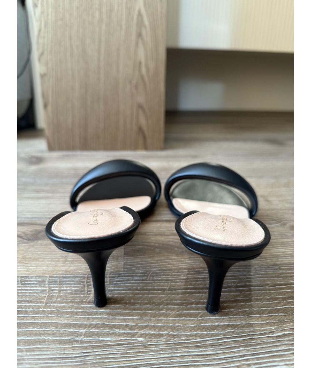 GIANVITO ROSSI Черные кожаные босоножки, фото 4