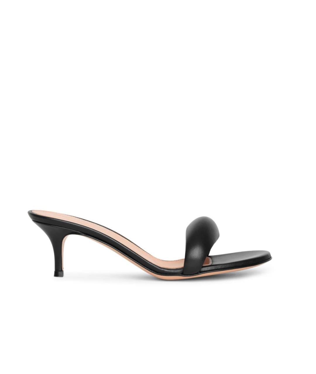 GIANVITO ROSSI Черные кожаные босоножки, фото 5