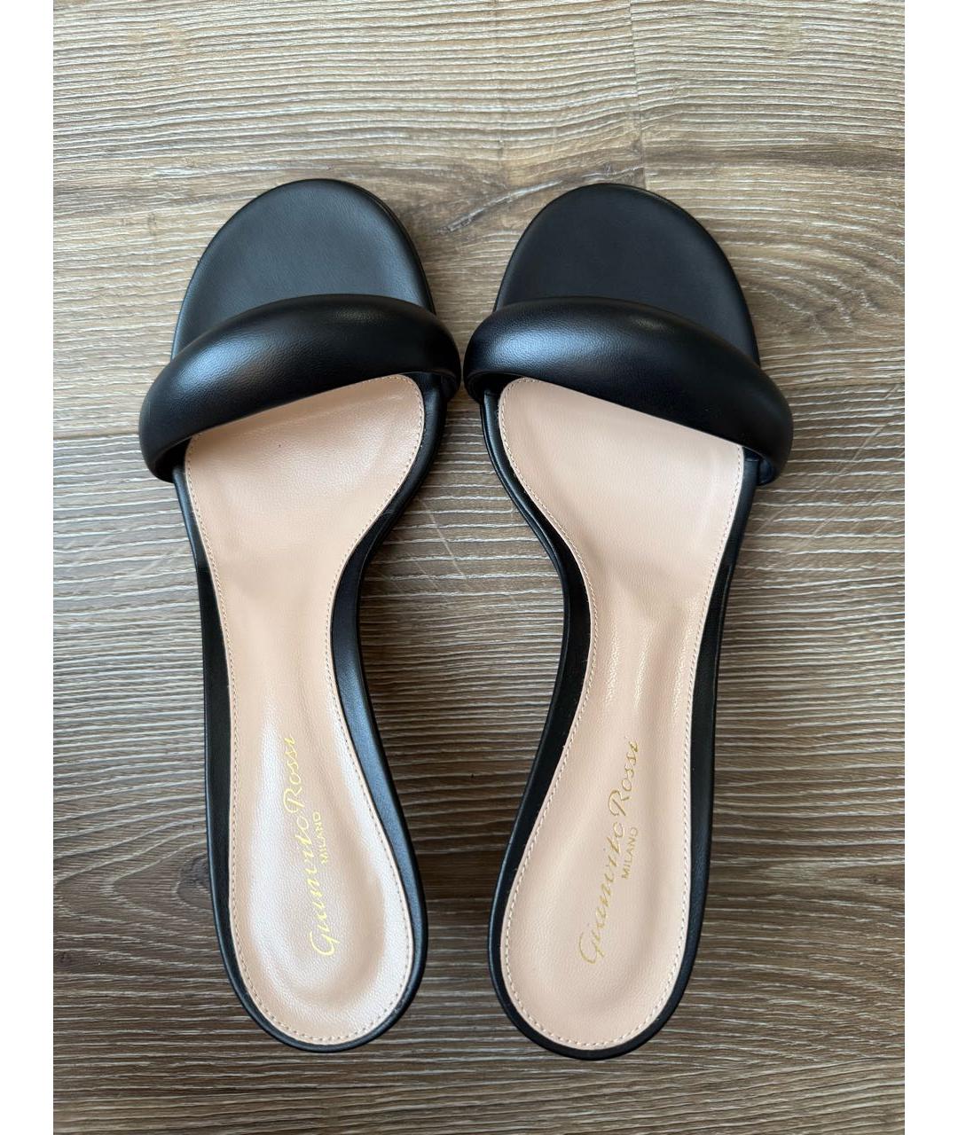 GIANVITO ROSSI Черные кожаные босоножки, фото 3