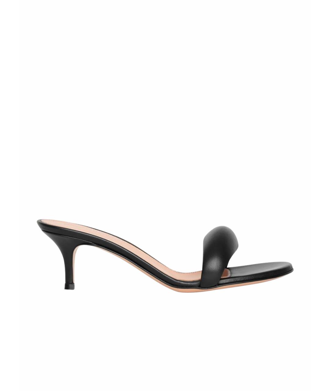 GIANVITO ROSSI Черные кожаные босоножки, фото 1