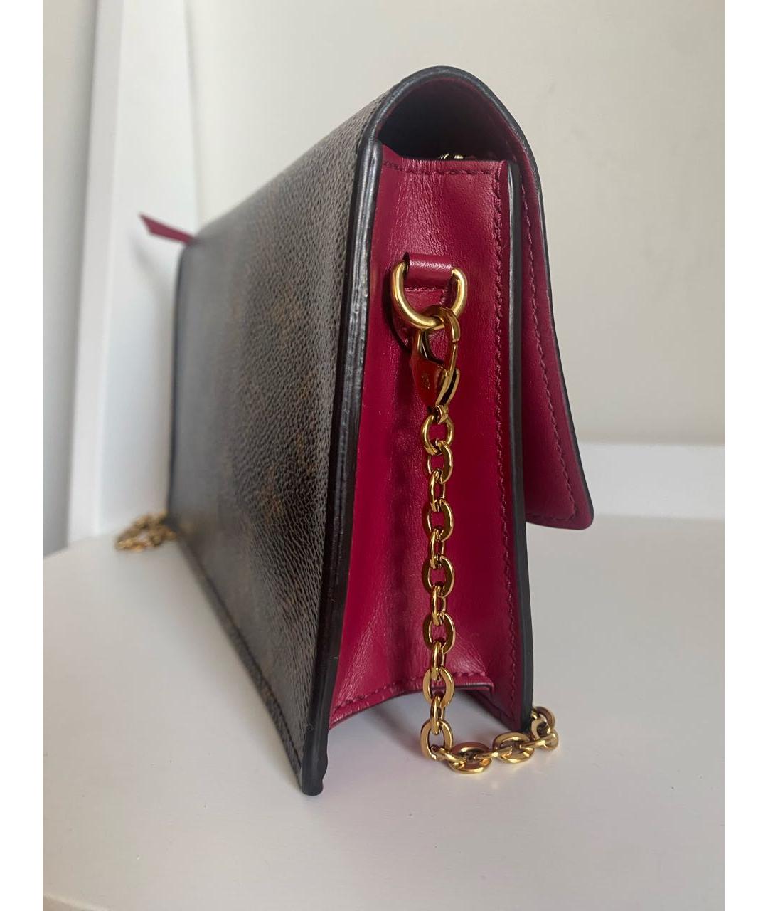 LOUIS VUITTON Коричневая кожаная сумка через плечо, фото 4