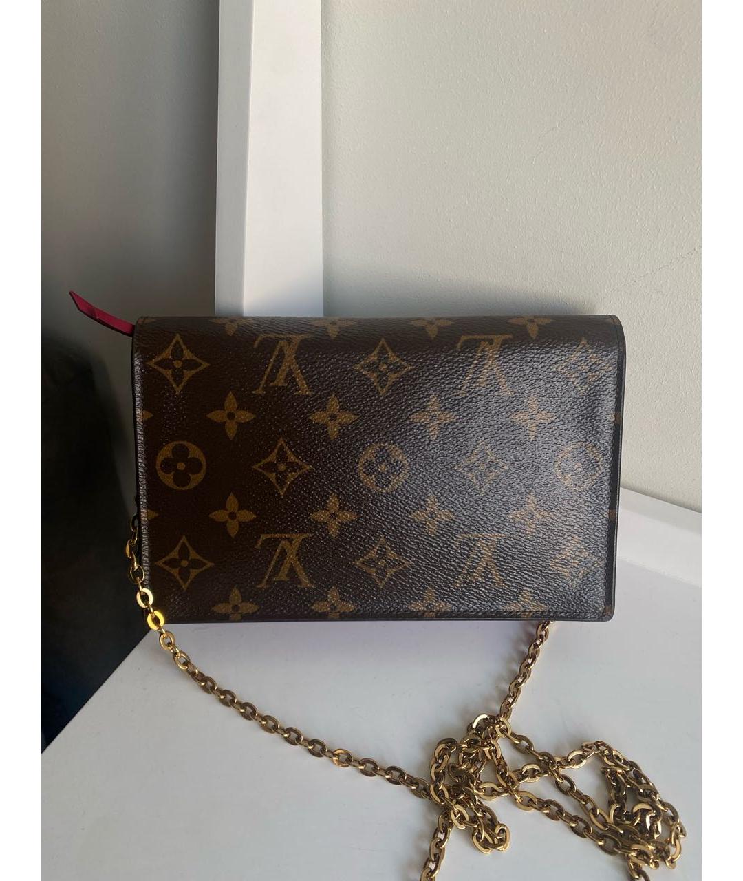 LOUIS VUITTON Коричневая кожаная сумка через плечо, фото 2