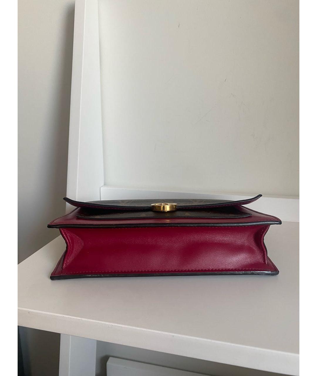 LOUIS VUITTON Коричневая кожаная сумка через плечо, фото 3