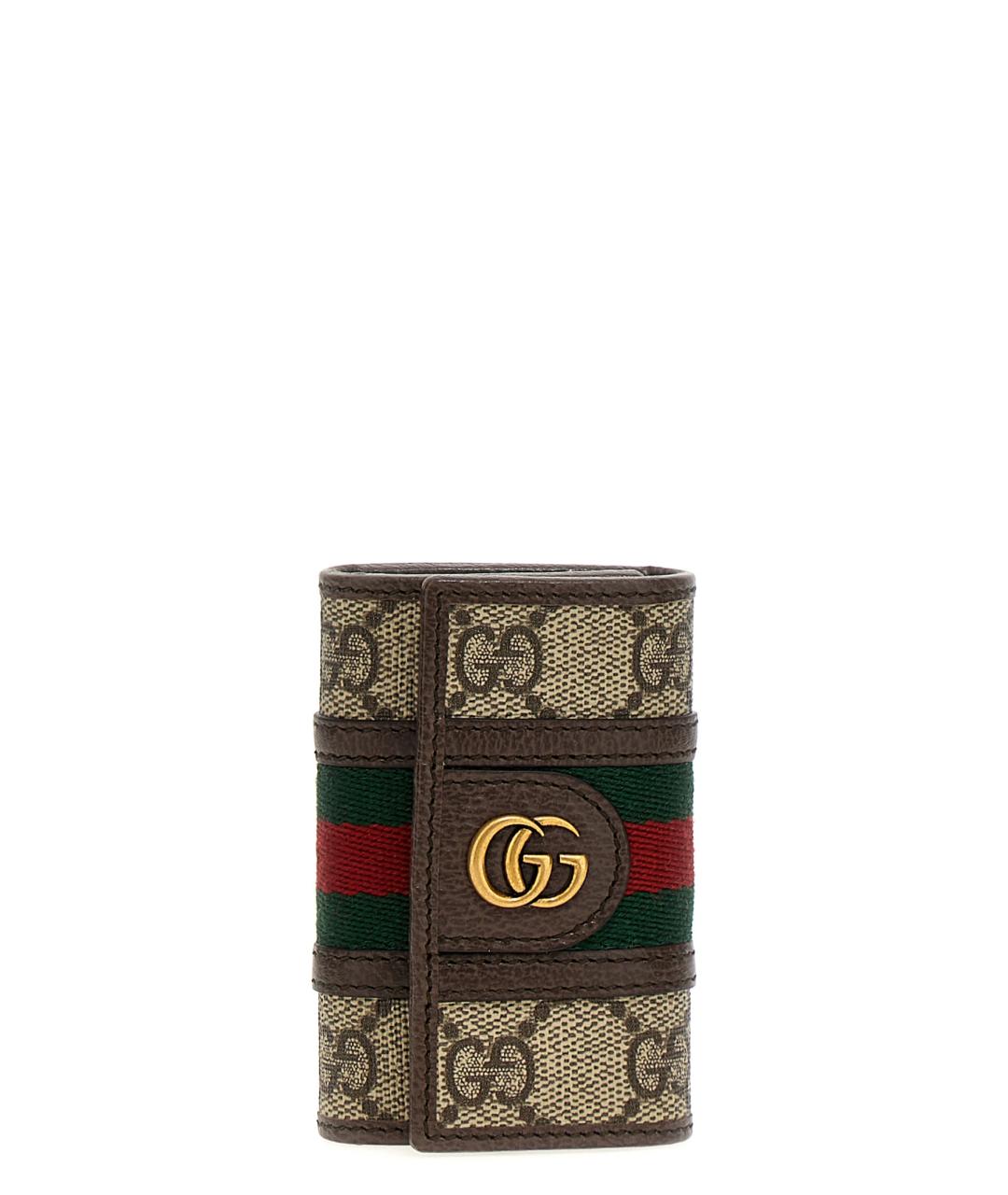 GUCCI Коричневая ключница, фото 1