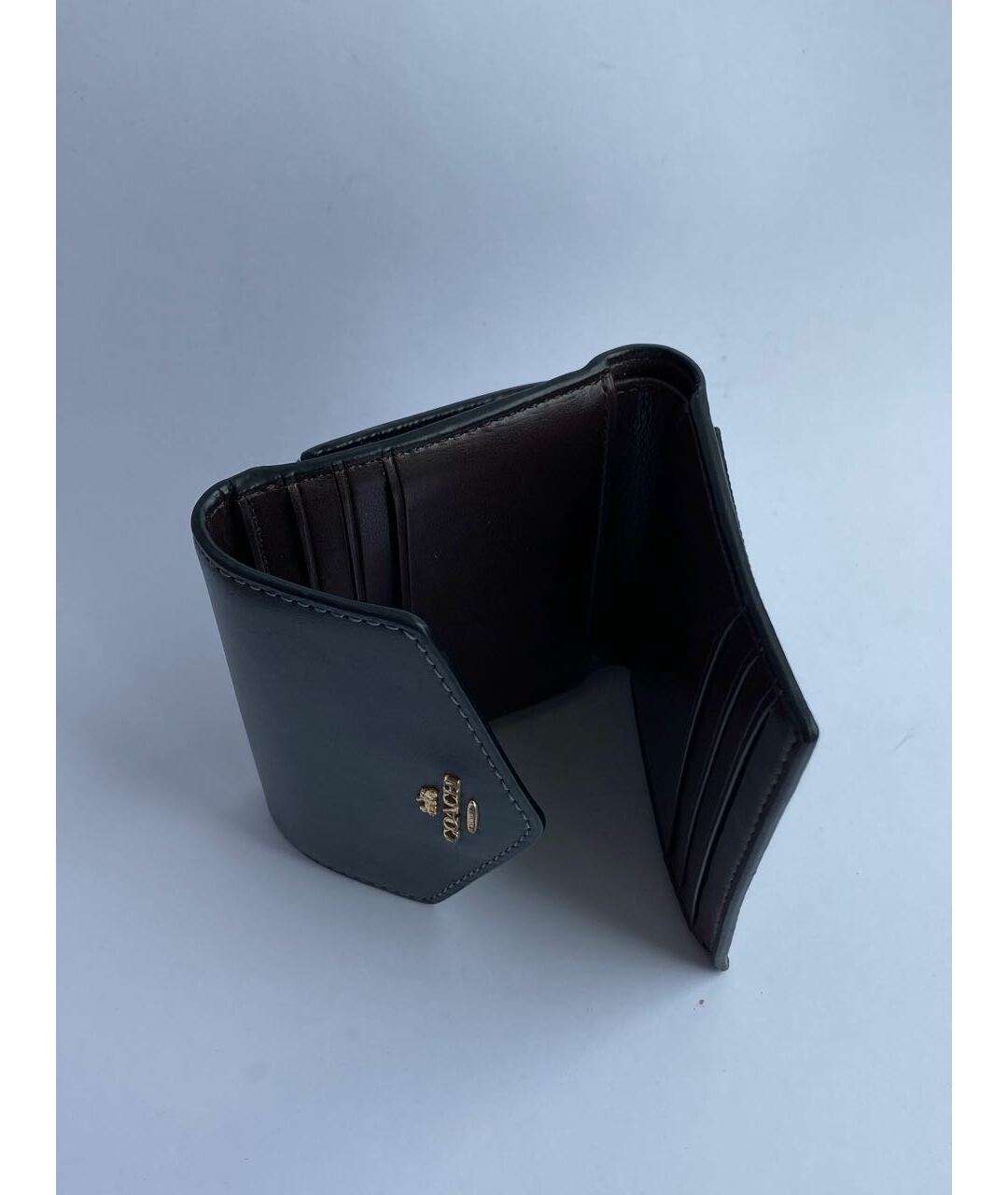 COACH Темно-синий кожаный кошелек, фото 4