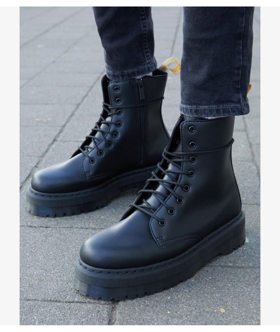 DR. MARTENS Черные кожаные высокие ботинки, фото 7