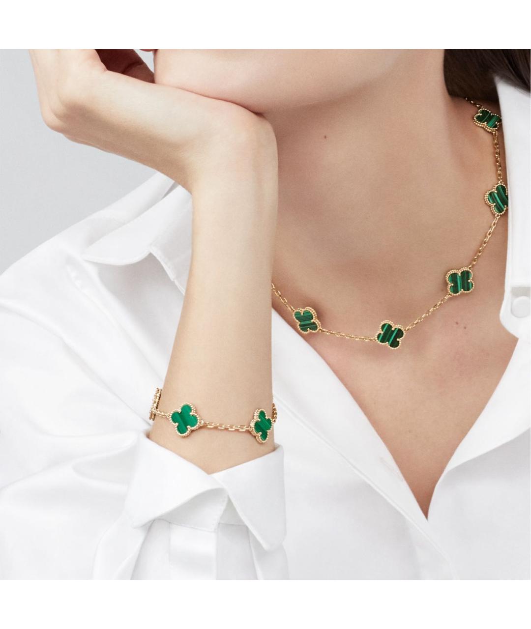 VAN CLEEF & ARPELS Зеленый браслет из желтого золота, фото 6