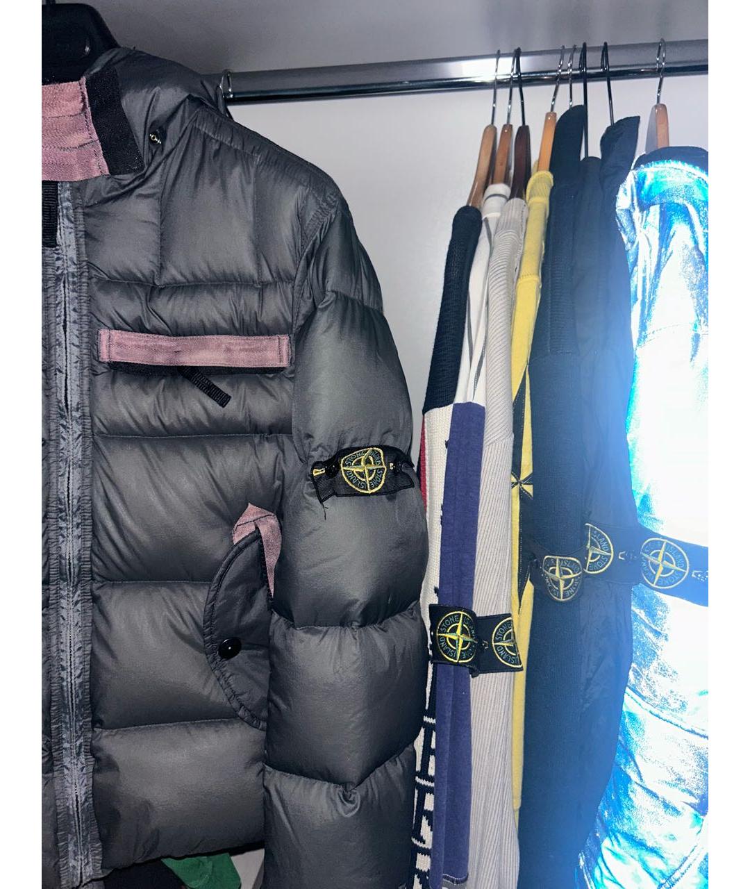 STONE ISLAND Антрацитовый пуховик, фото 2