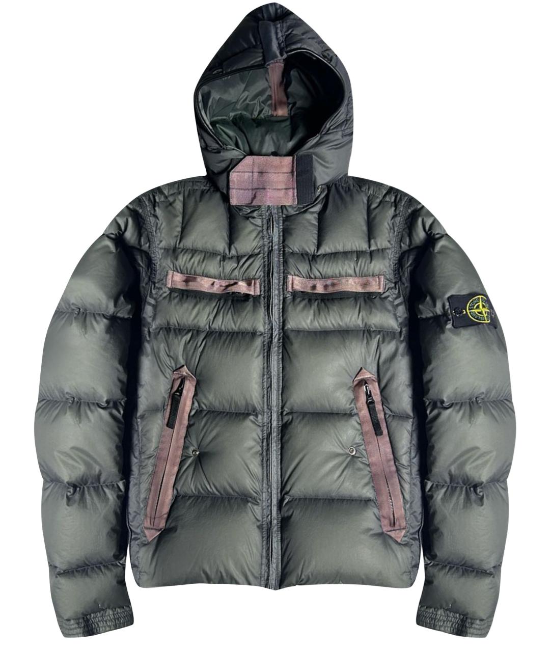 STONE ISLAND Антрацитовый пуховик, фото 1