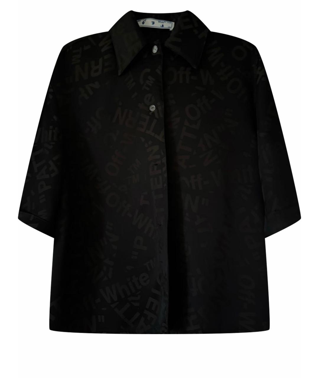 OFF-WHITE Черная ацетатная рубашка, фото 1