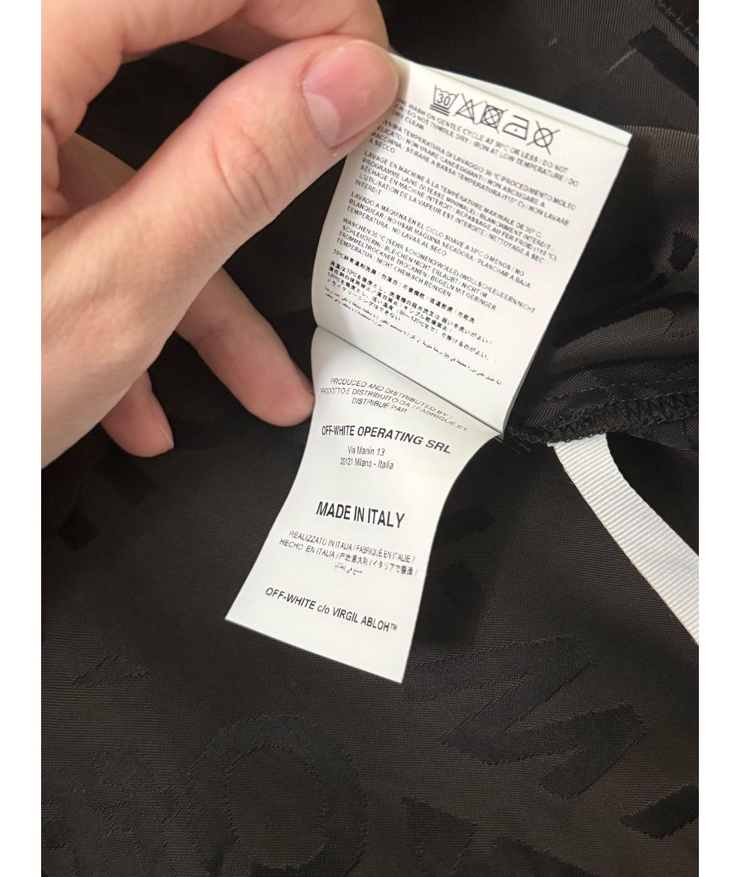 OFF-WHITE Черная ацетатная рубашка, фото 8