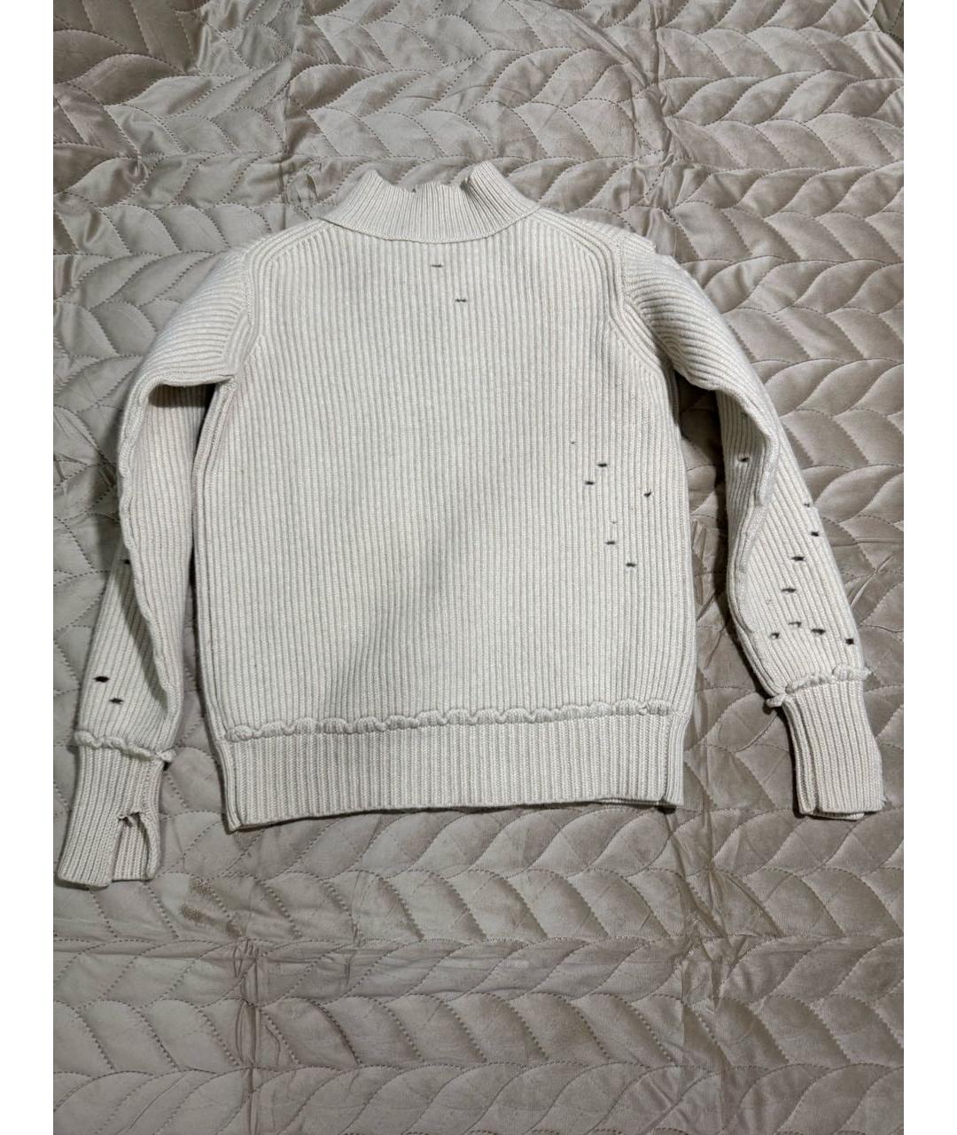 HELMUT LANG Бежевый шерстяной джемпер / свитер, фото 2