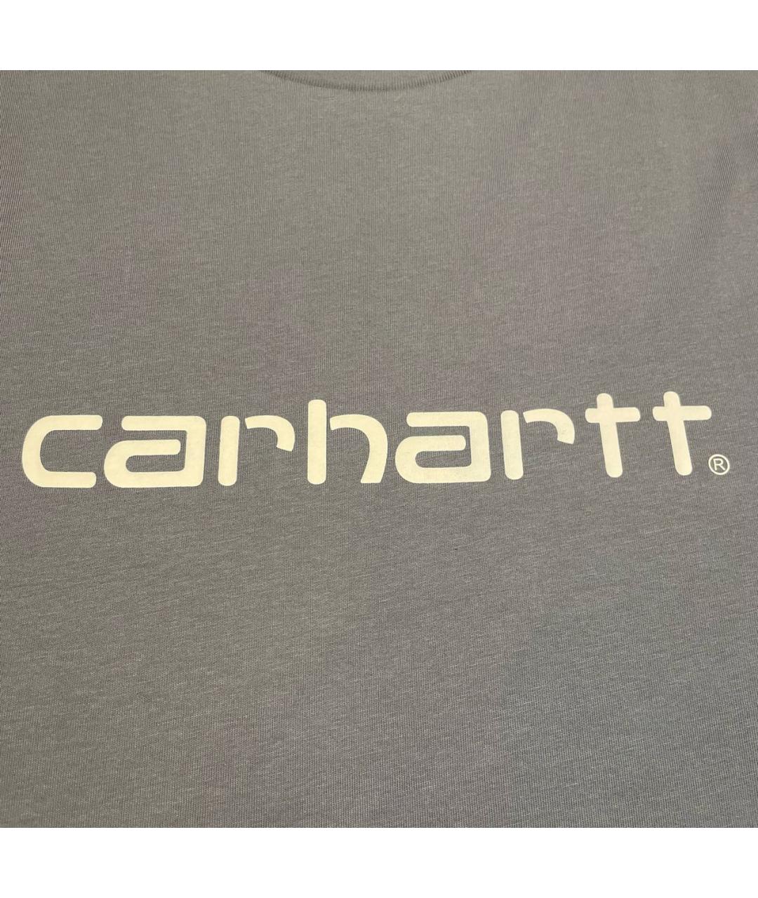 CARHARTT WIP Серая хлопковая футболка, фото 4