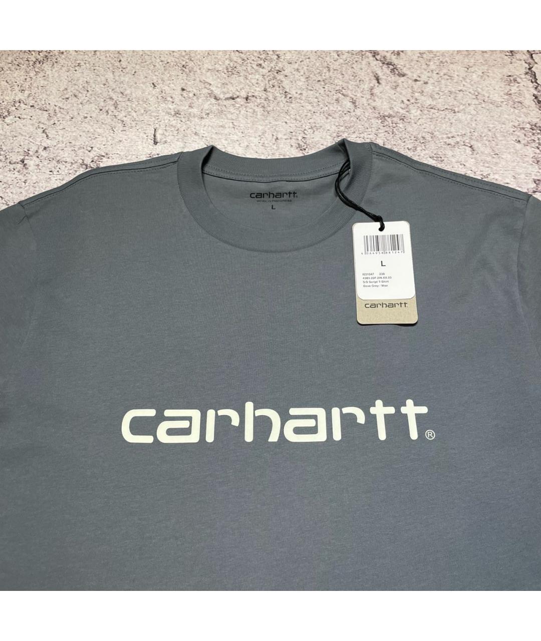 CARHARTT WIP Серая хлопковая футболка, фото 3