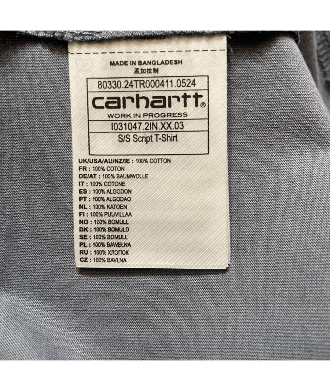 CARHARTT WIP Серая хлопковая футболка, фото 8