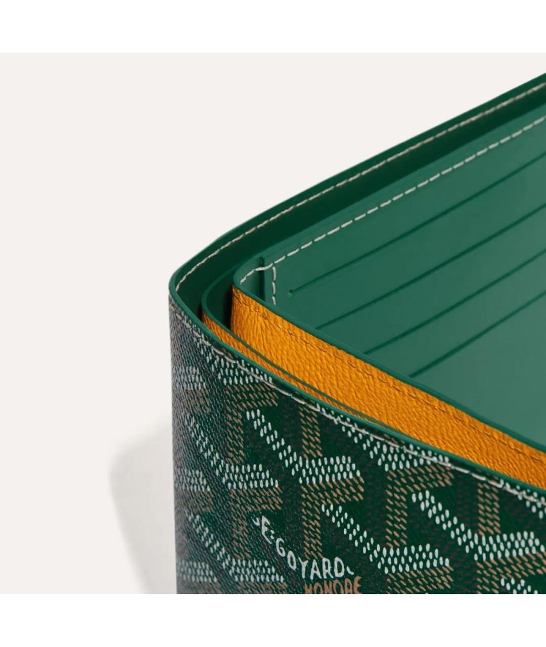 GOYARD Зеленый кожаный кошелек, фото 8