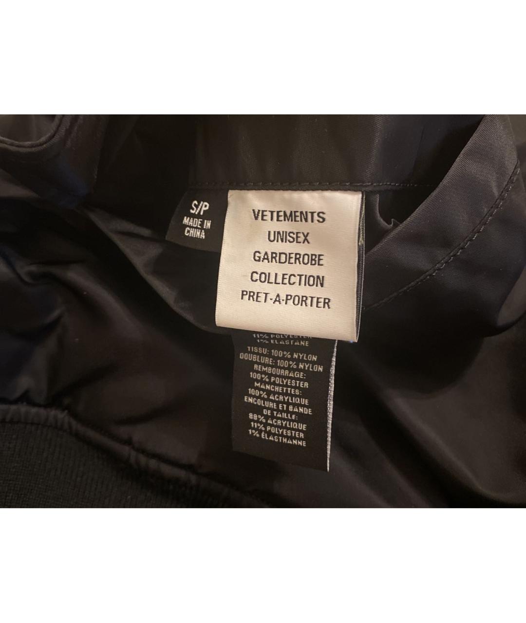 VETEMENTS Черная полиэстеровая куртка, фото 7