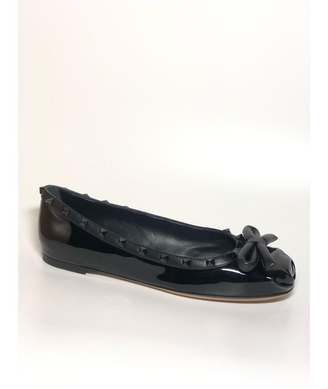VALENTINO Черные балетки из лакированной кожи, фото 8