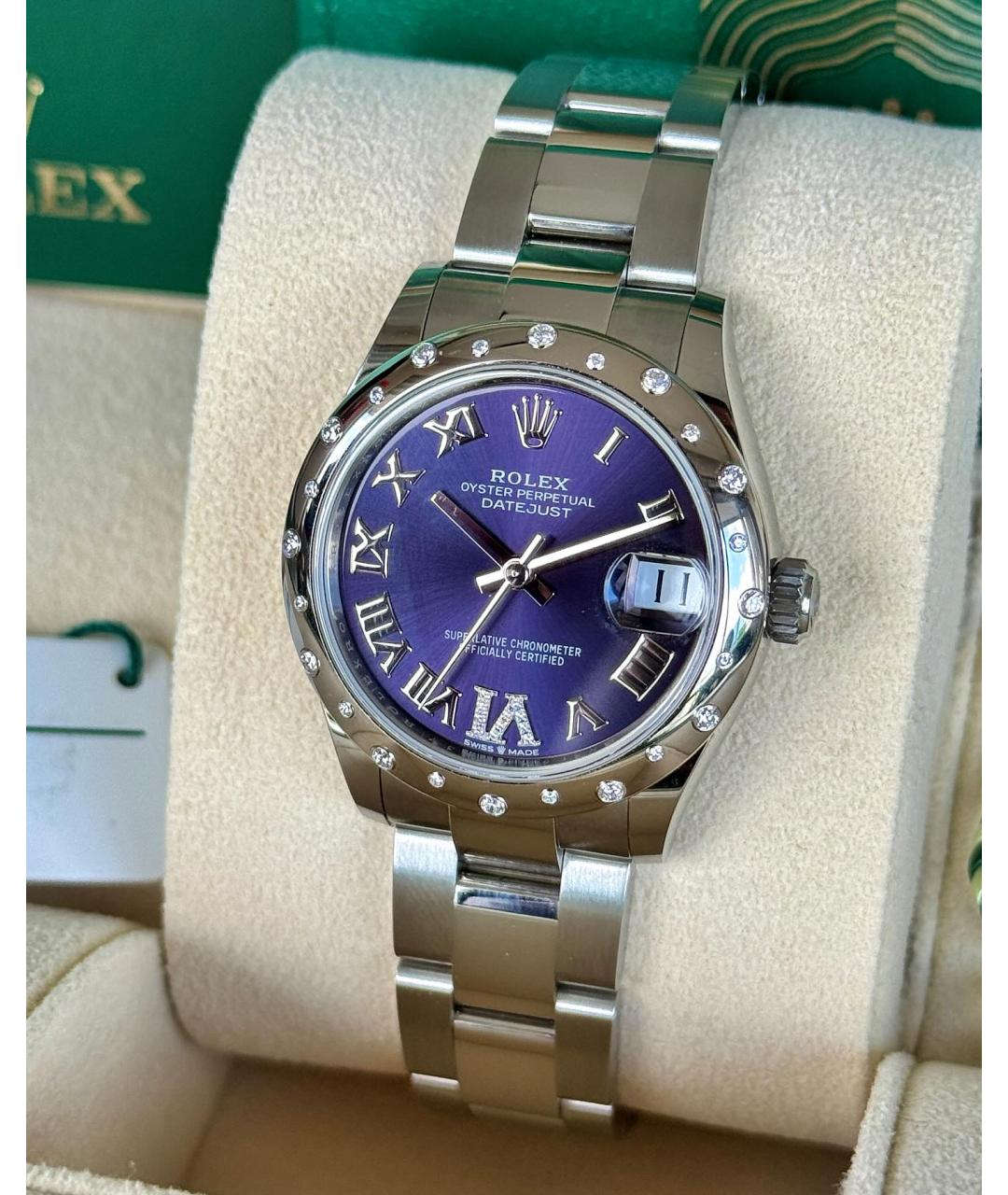 ROLEX Фиолетовые часы из белого золота, фото 3