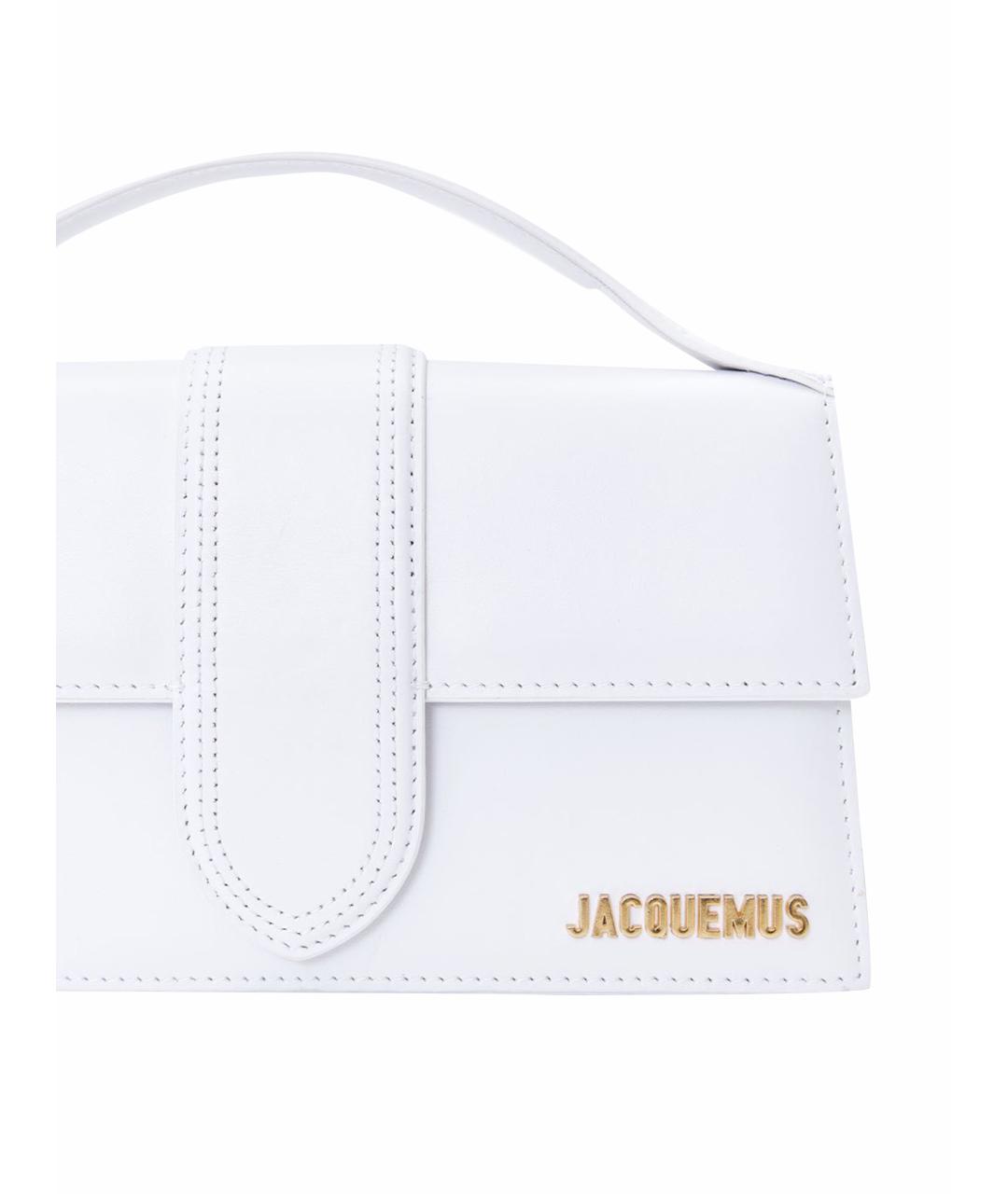 JACQUEMUS Белая кожаная сумка через плечо, фото 4