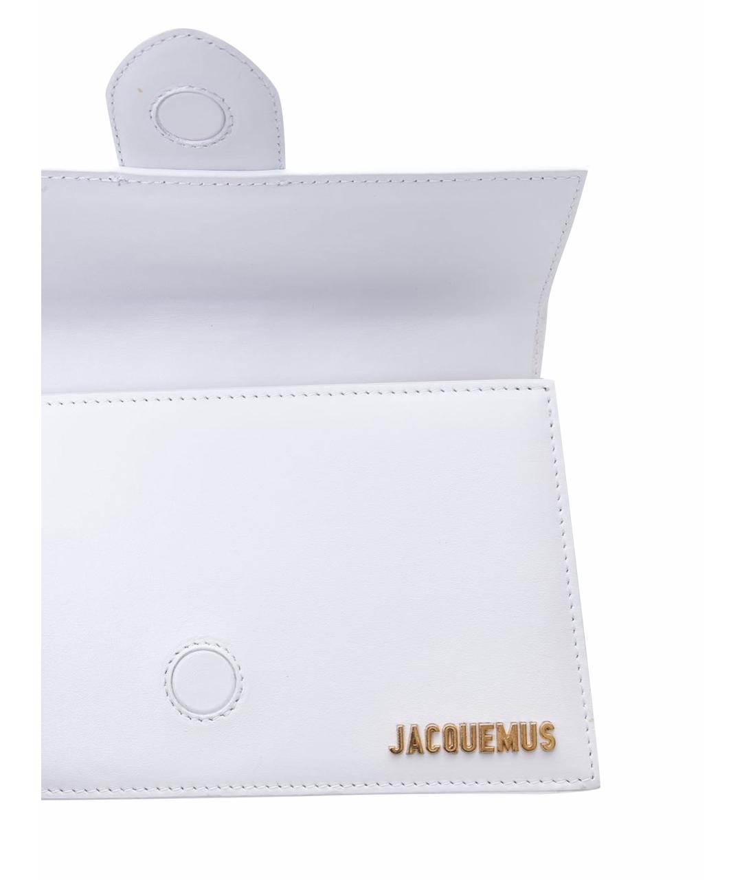 JACQUEMUS Белая кожаная сумка через плечо, фото 6