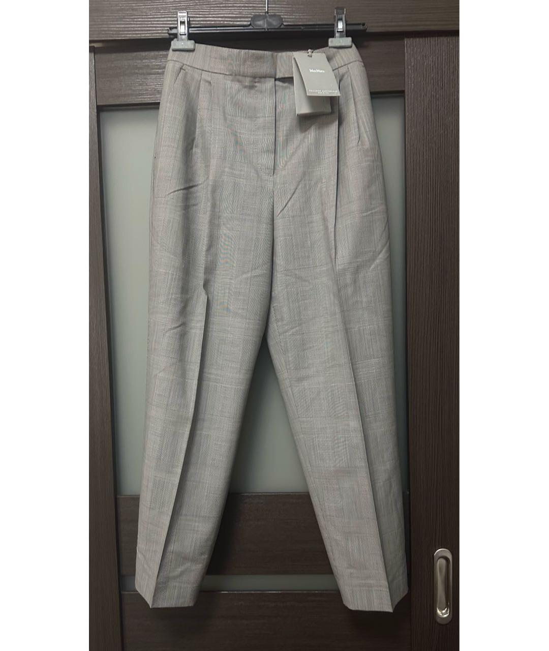MAX MARA Серые прямые брюки, фото 5