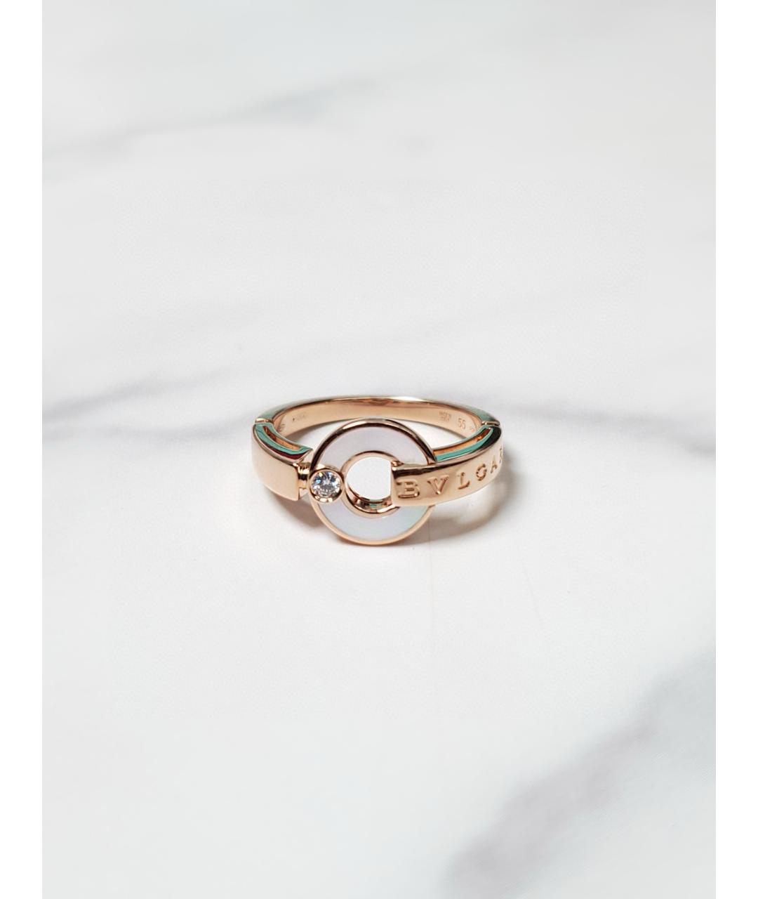 BVLGARI Белое кольцо из розового золота, фото 2