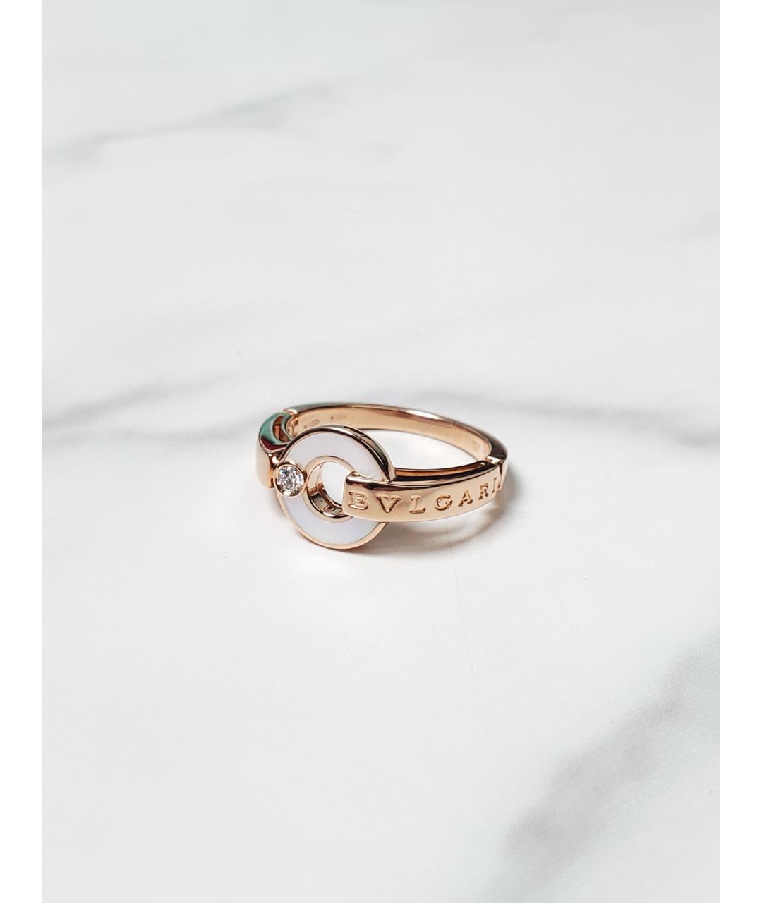 BVLGARI Белое кольцо из розового золота, фото 3