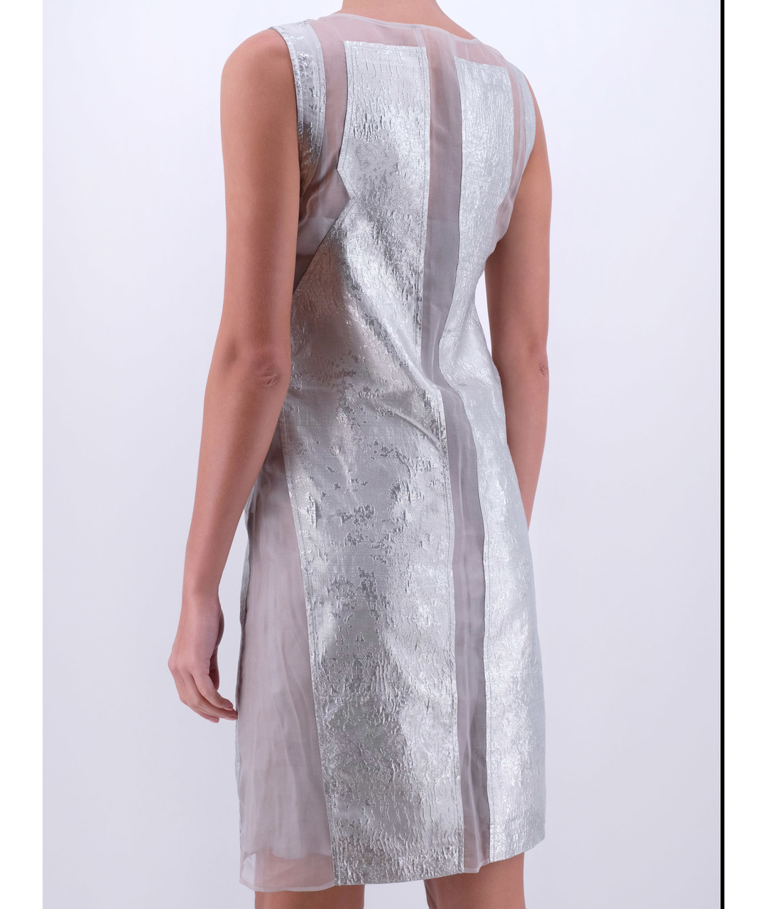 PHILOSOPHY DI ALBERTA FERRETTI Серебряное ацетатное повседневное платье, фото 3