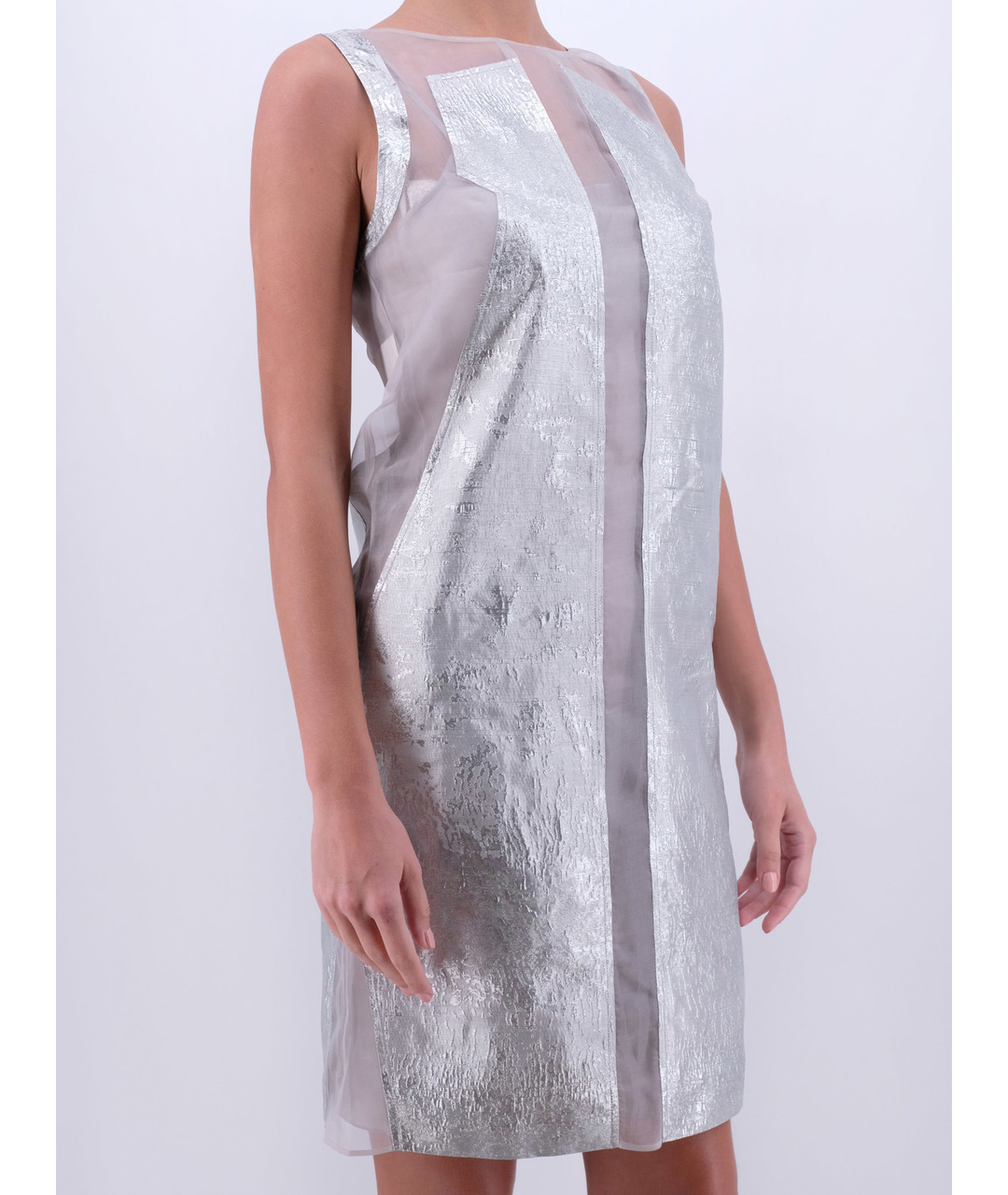 PHILOSOPHY DI ALBERTA FERRETTI Серебряное ацетатное повседневное платье, фото 2