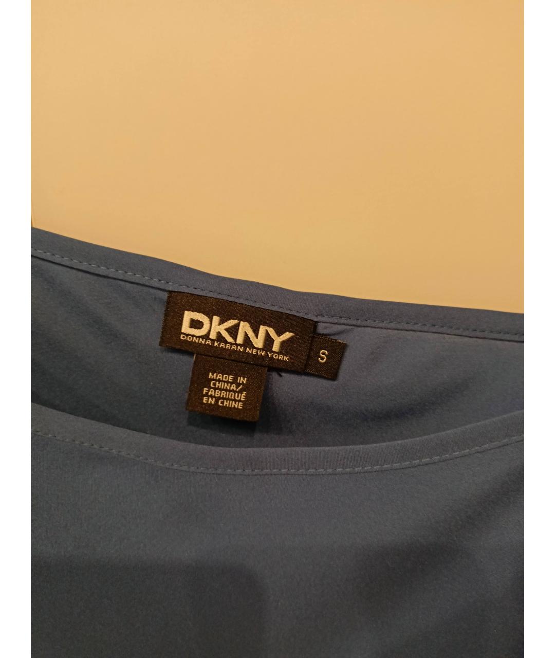 DKNY Синяя шелковая блузы, фото 6