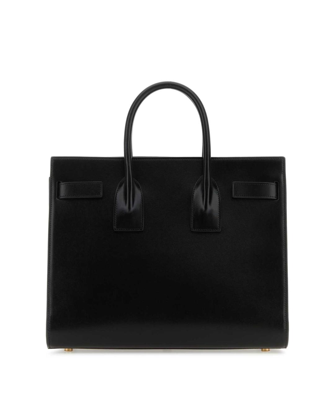 SAINT LAURENT Черная кожаная сумка тоут, фото 3