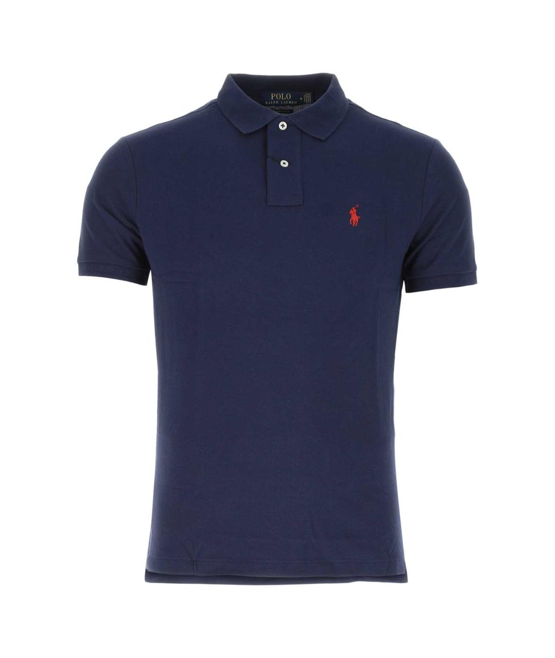 POLO RALPH LAUREN Синее хлопковое поло с коротким рукавом, фото 1