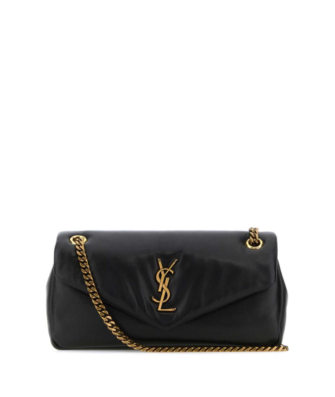 SAINT LAURENT Черная кожаная сумка через плечо, фото 1