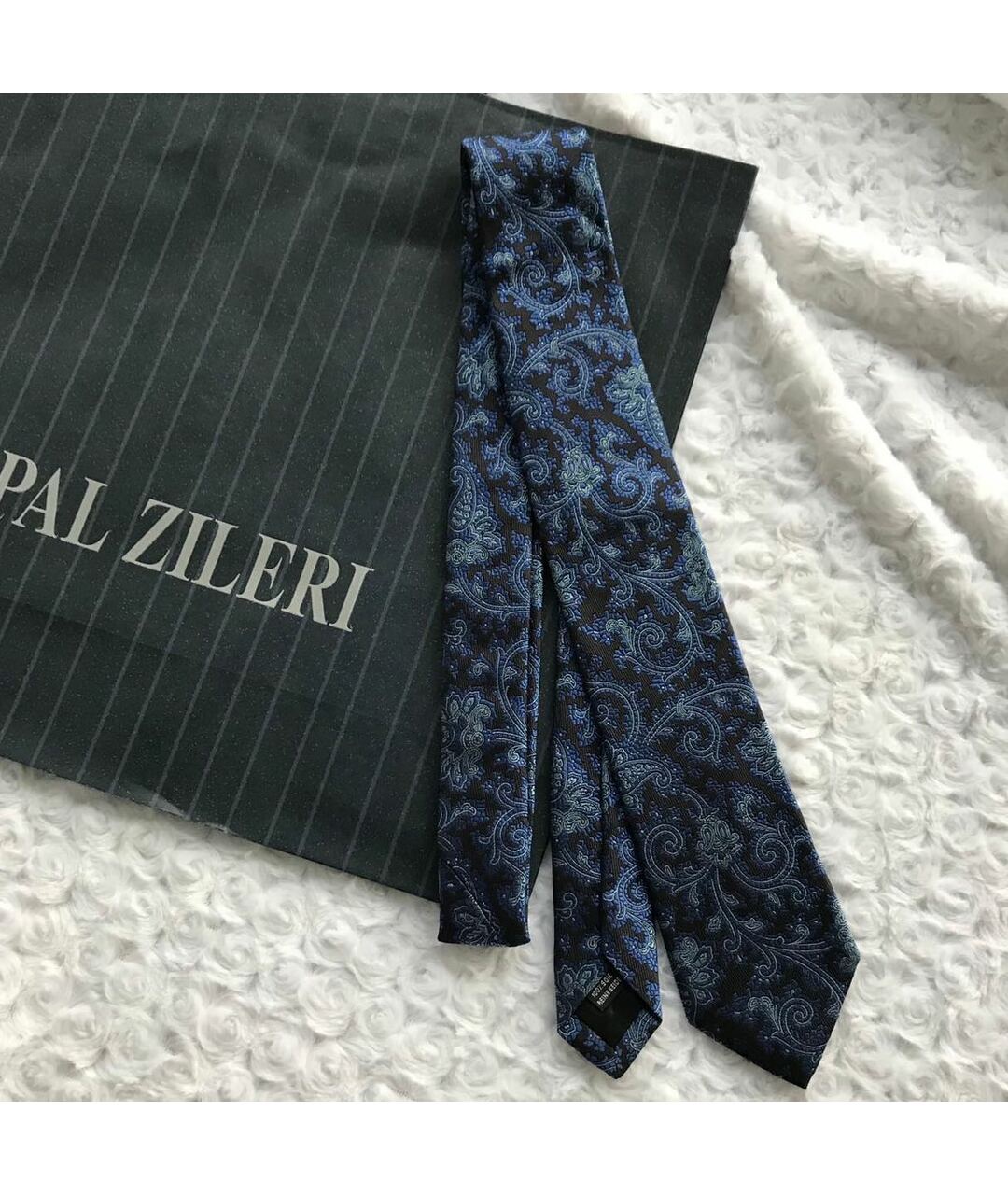 PAL ZILERI Синий шелковый галстук, фото 8