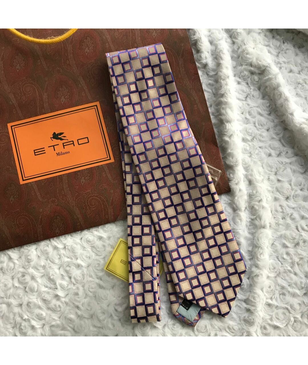 ETRO Фиолетовый шелковый галстук, фото 4