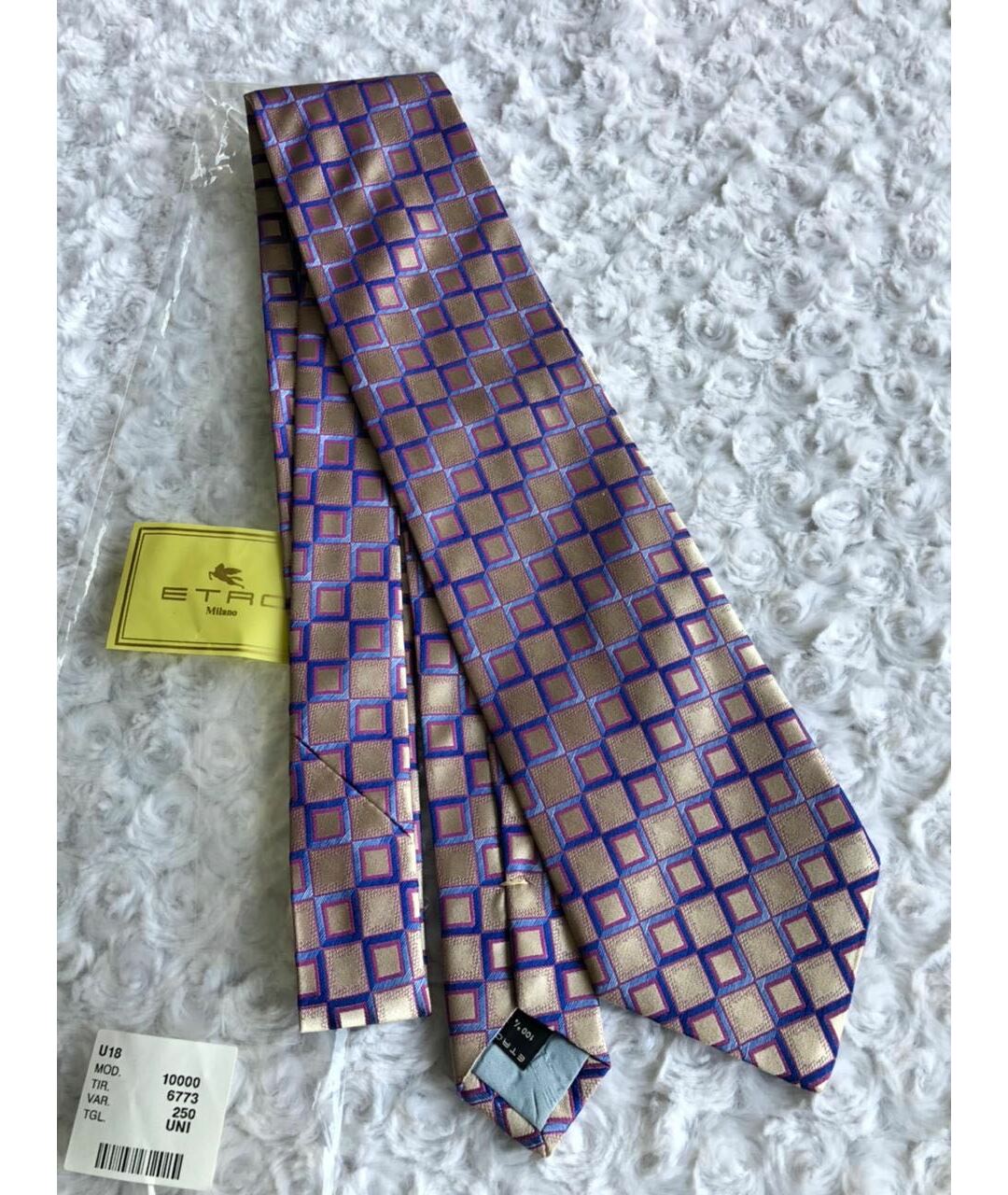 ETRO Фиолетовый шелковый галстук, фото 5