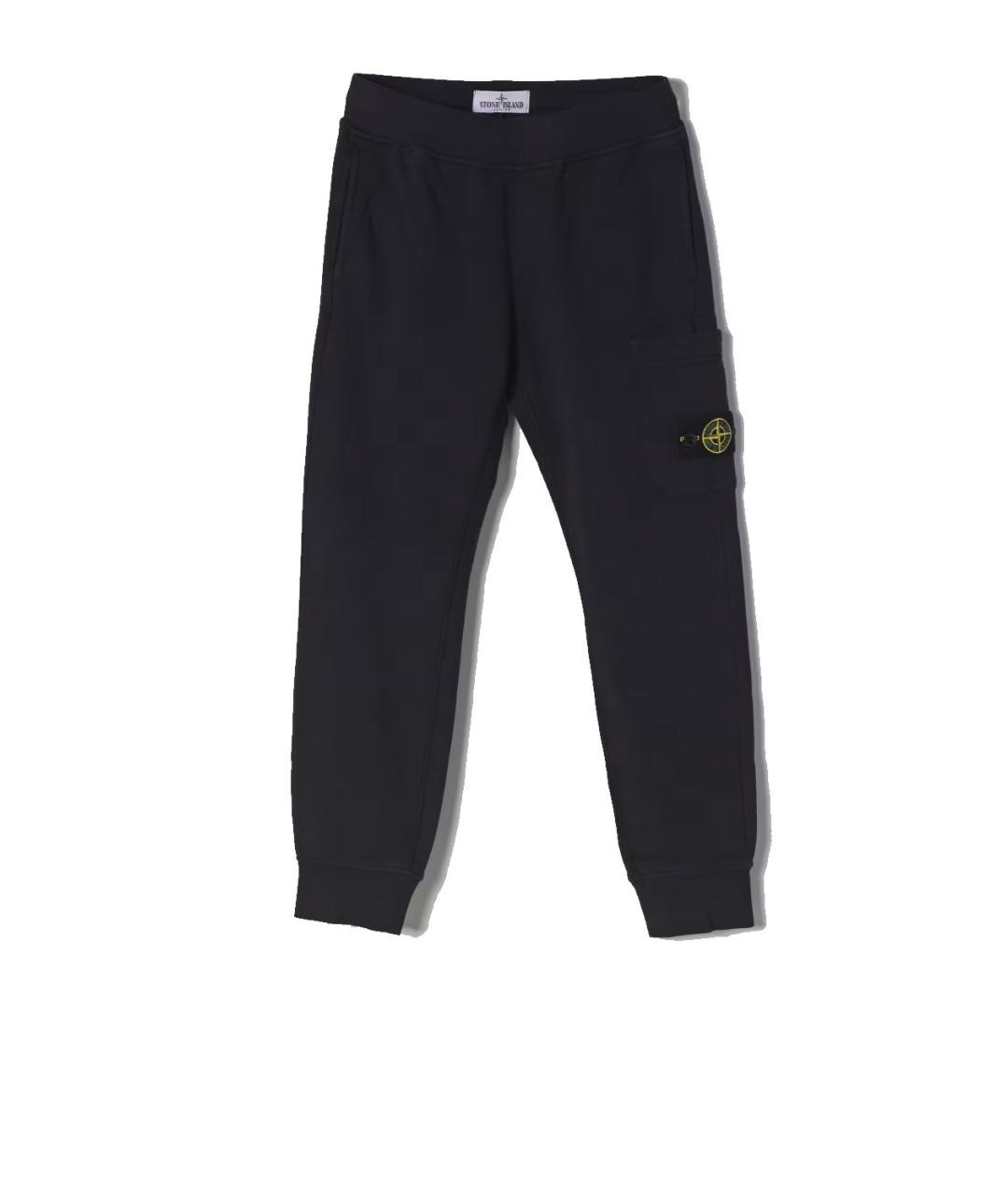 STONE ISLAND JUNIOR Синие хлопковые брюки и шорты, фото 1