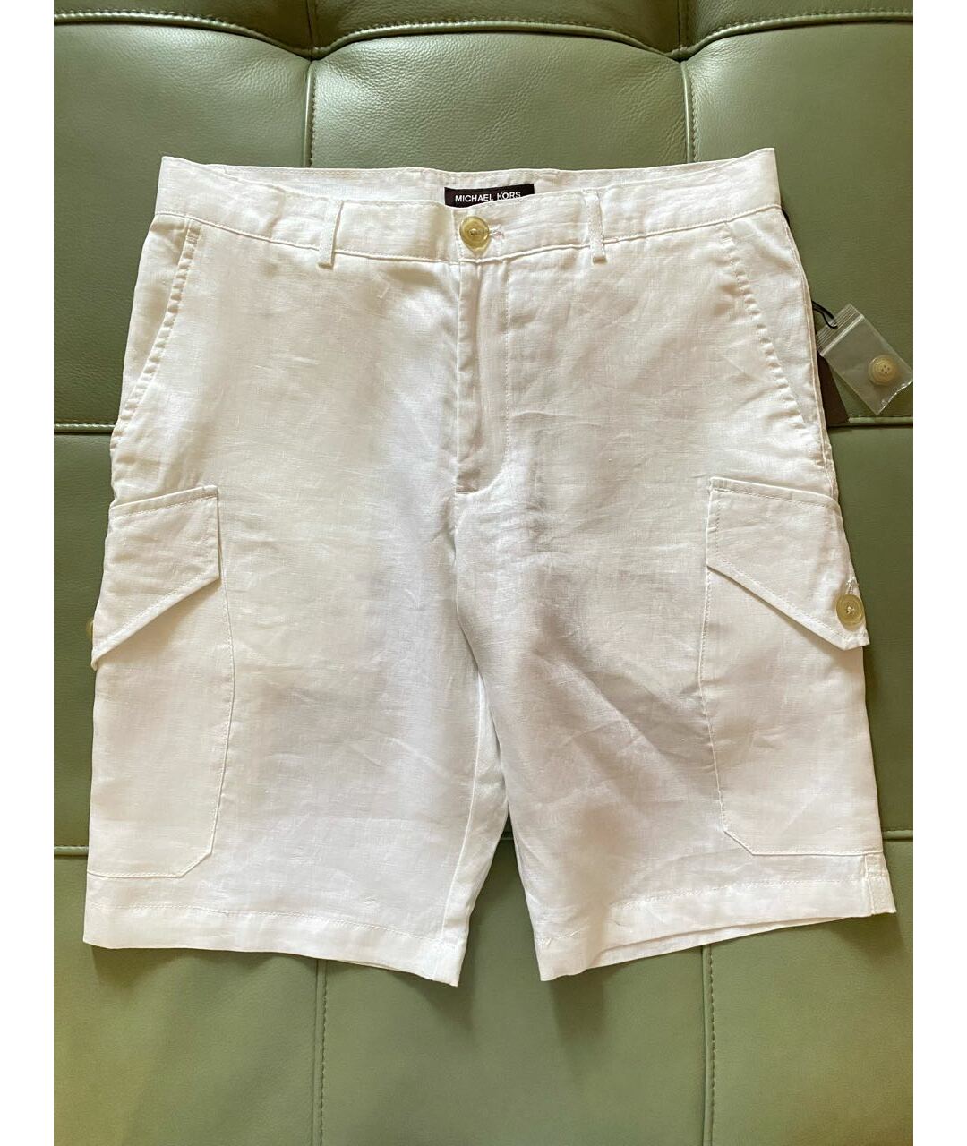 MICHAEL MICHAEL KORS Белые льняные шорты, фото 6
