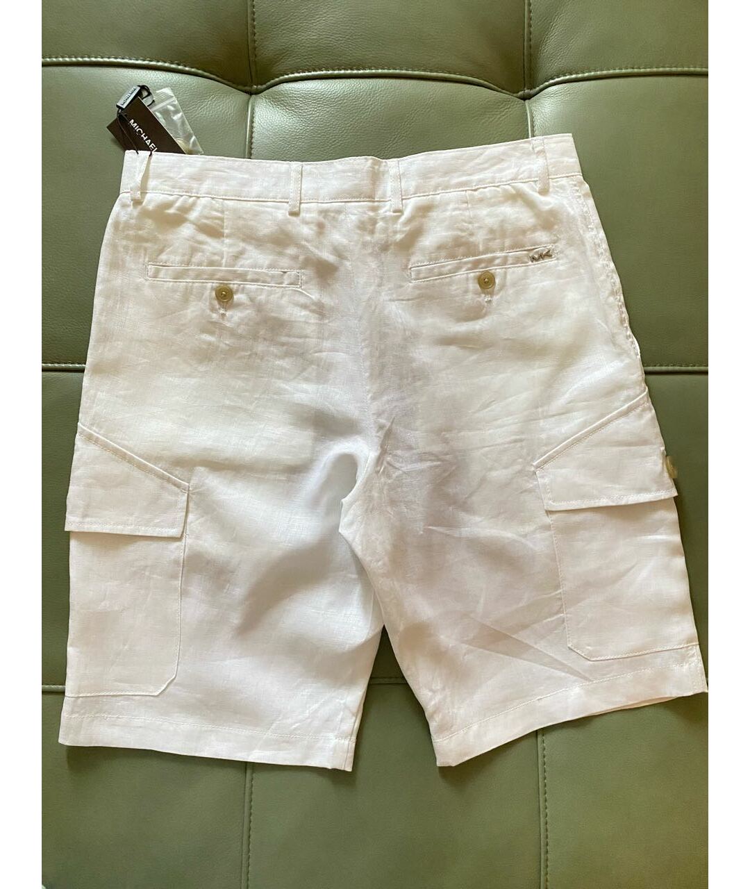MICHAEL MICHAEL KORS Белые льняные шорты, фото 4