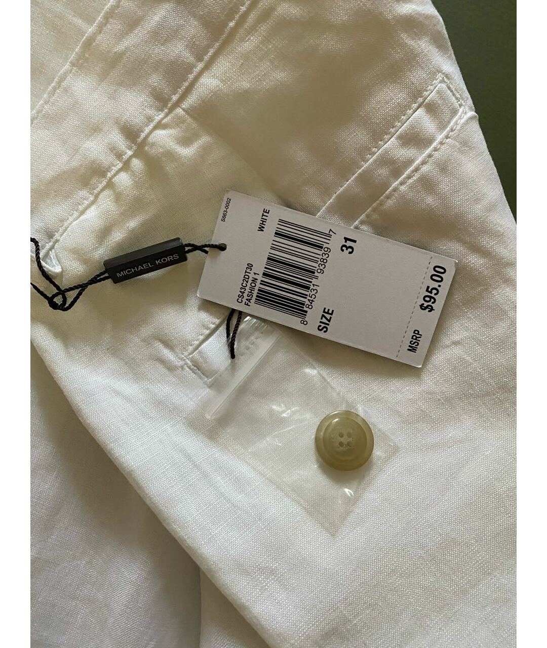 MICHAEL MICHAEL KORS Белые льняные шорты, фото 3