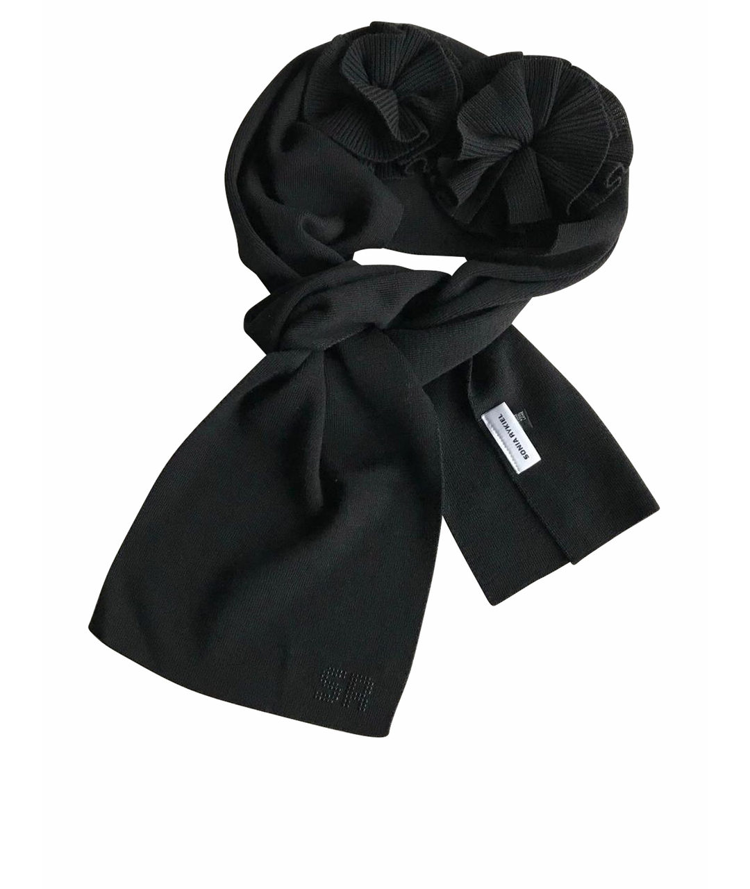 SONIA RYKIEL Черный шерстяной шарф, фото 1