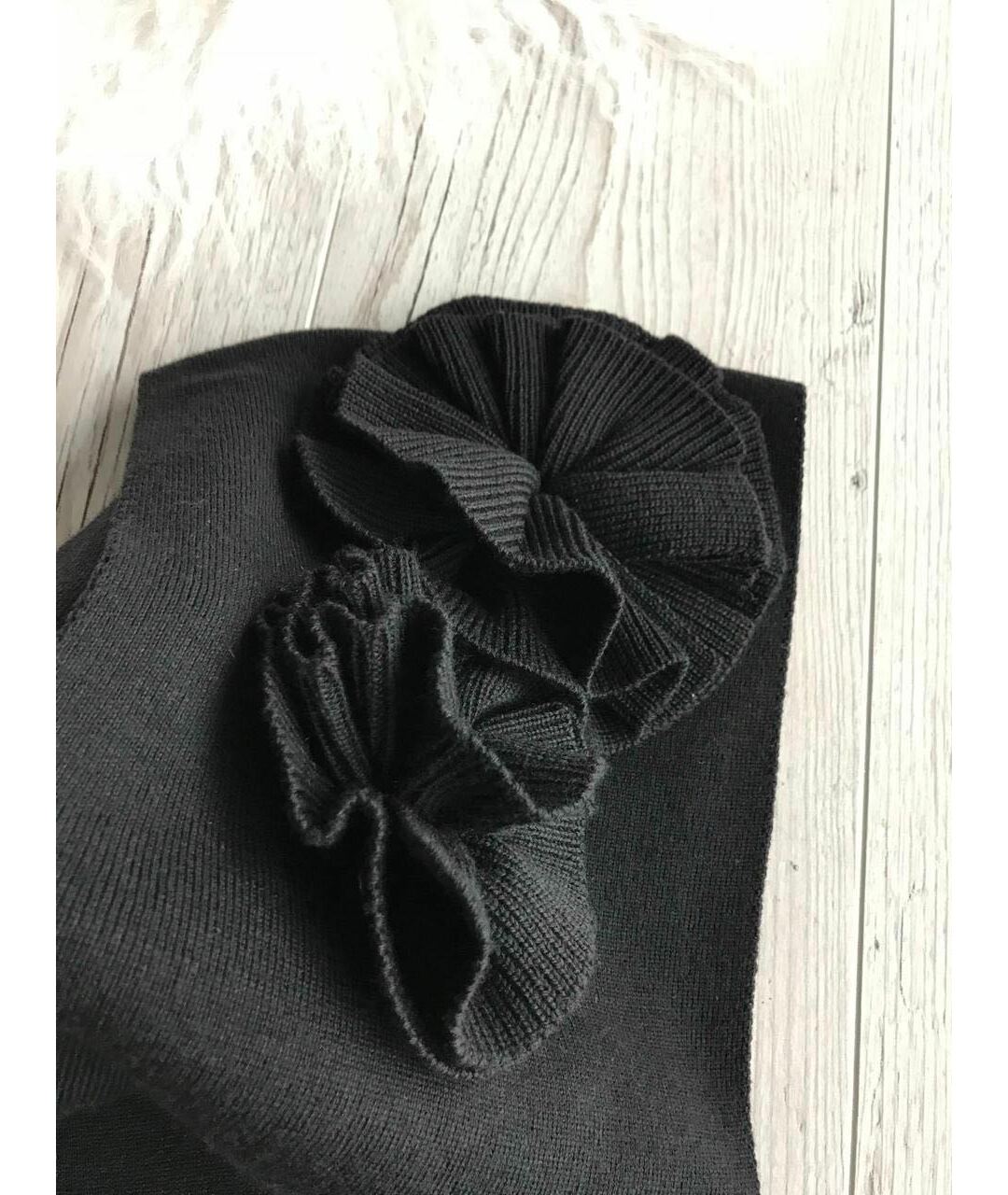 SONIA RYKIEL Черный шерстяной шарф, фото 3