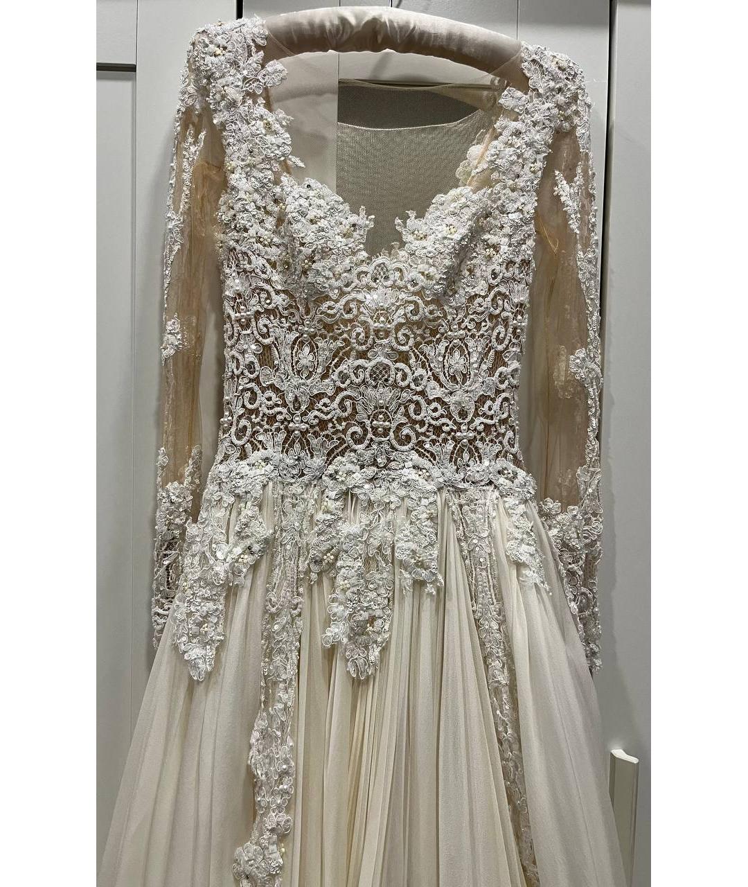 ZUHAIR MURAD Белое сетчатое свадебное платье, фото 4